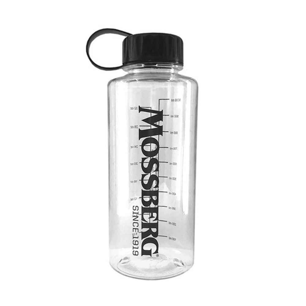 Mossberg 36 oz Clear Water Bottle Tethered Lid